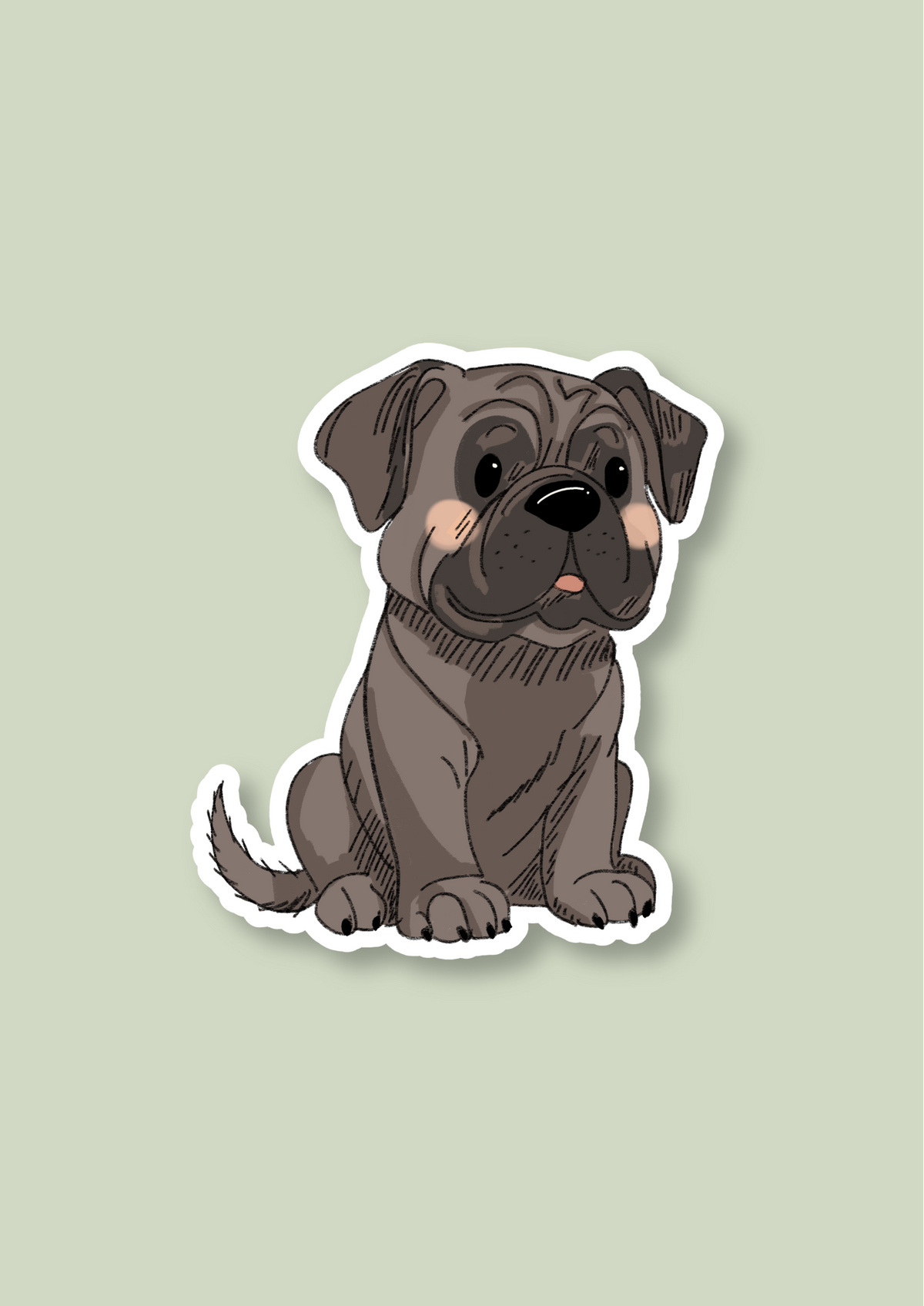 Bull Mastiff Sticker - Dark - 042