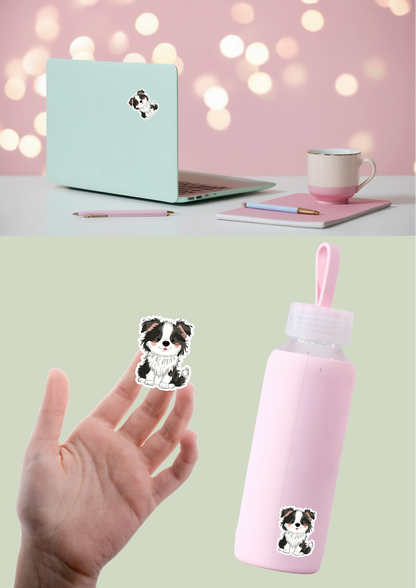 Border Collie Sticker - Black and White - 043