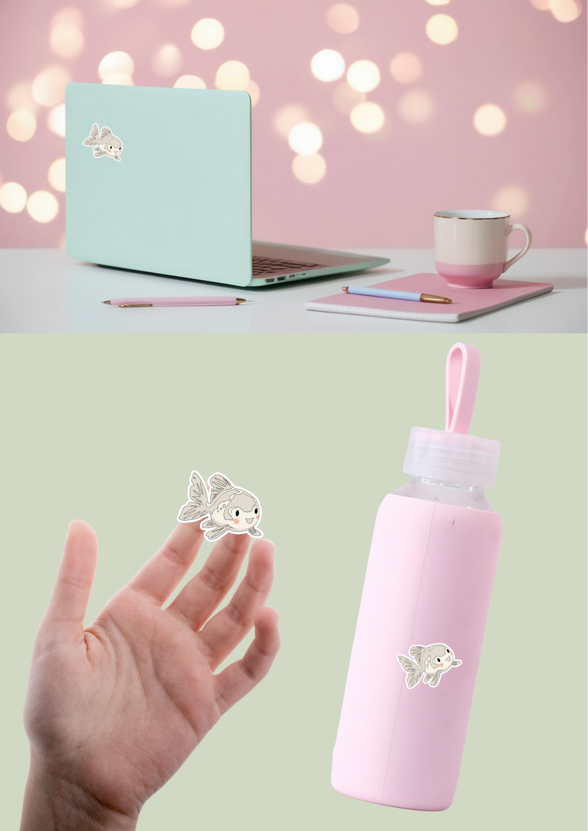 Goldfish Sticker - White - 099