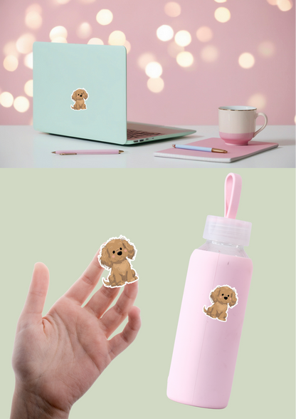 Spaniel Sticker - Gold - 063