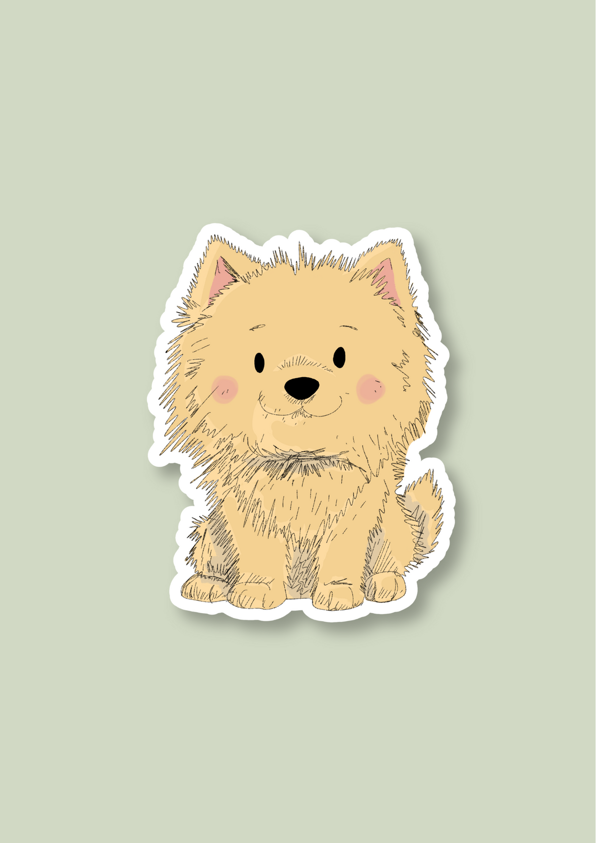 Pomeranian Sticker - Fawn - 055