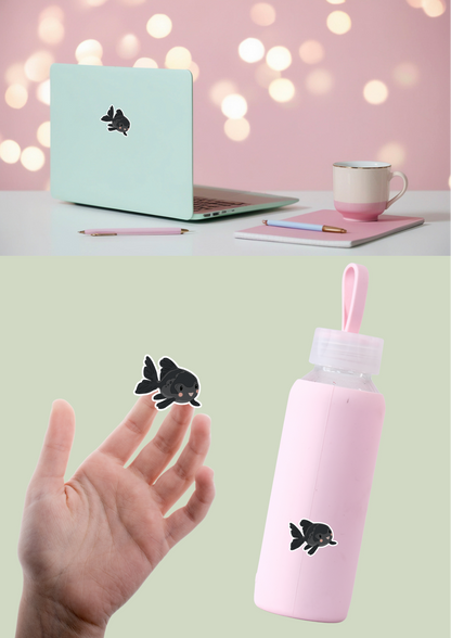 Goldfish Sticker - Black - 097