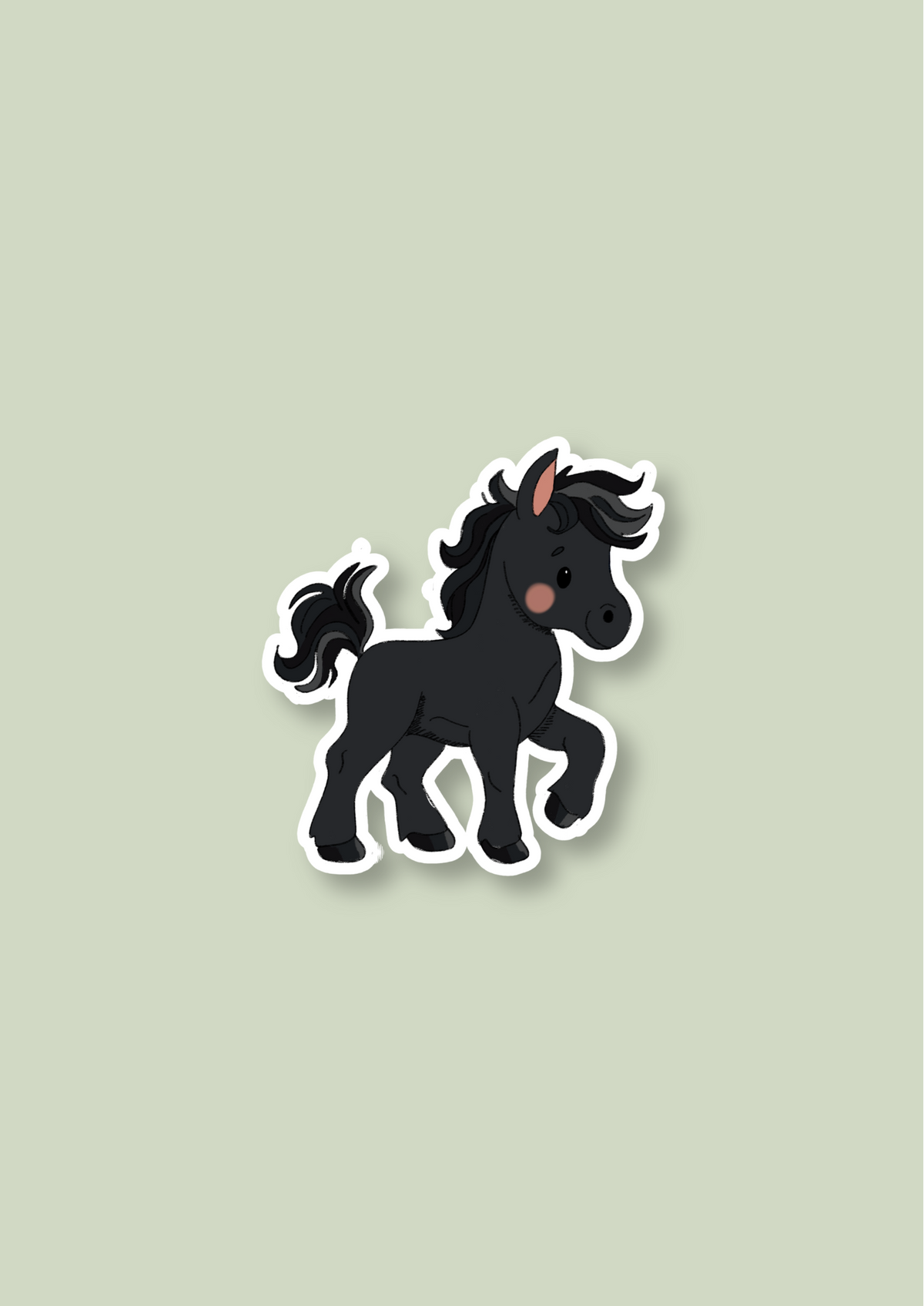 Horse Sticker - Black - 102