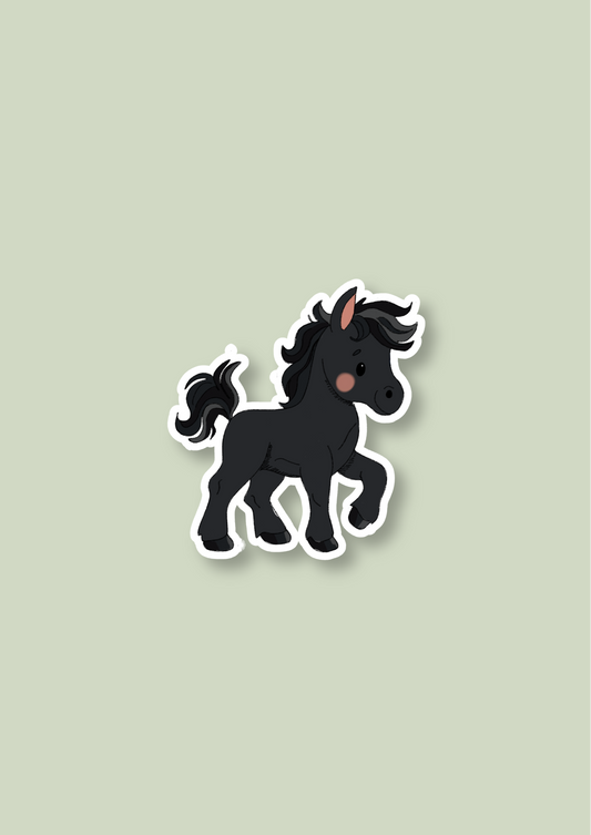 Horse Sticker - Black - 102