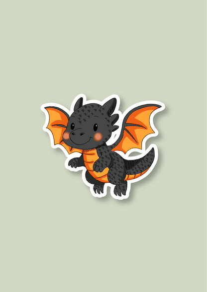 Dragon Sticker - Black - 096