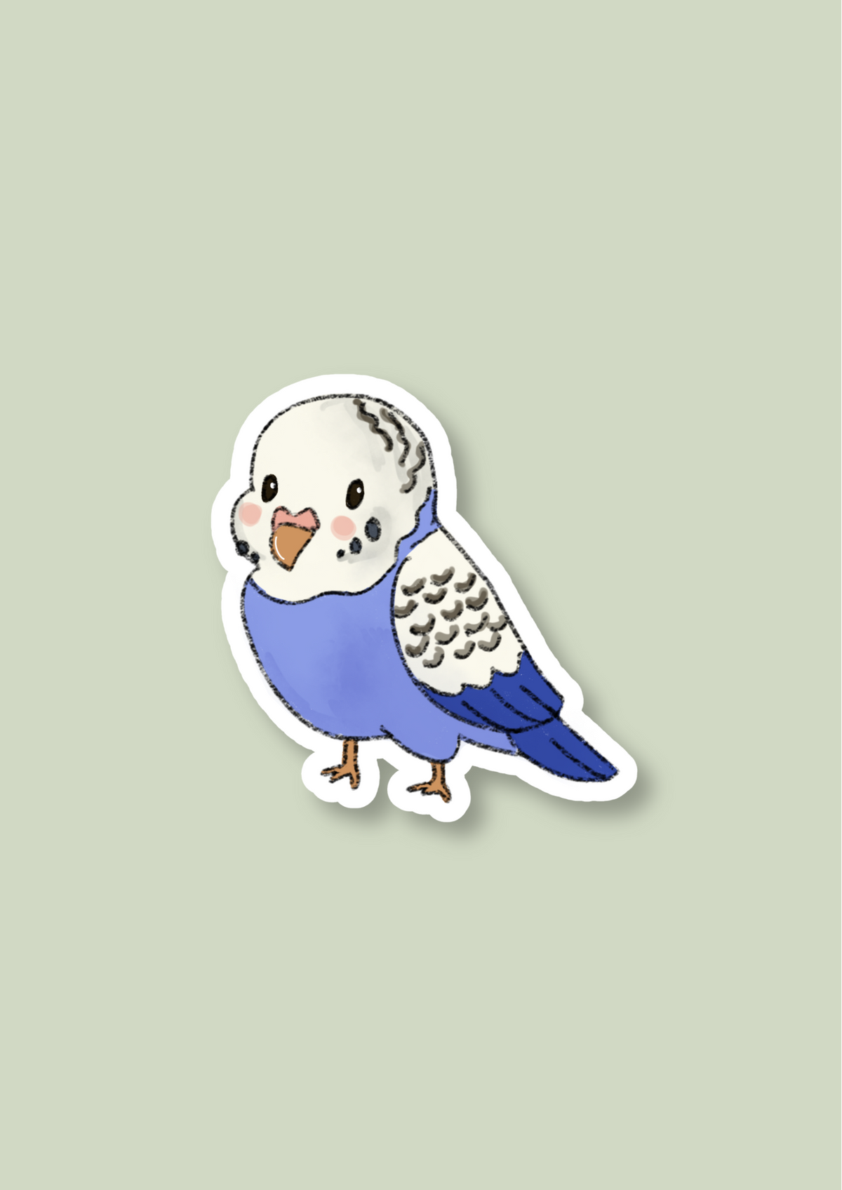 Budgie Sticker - Blue - 091