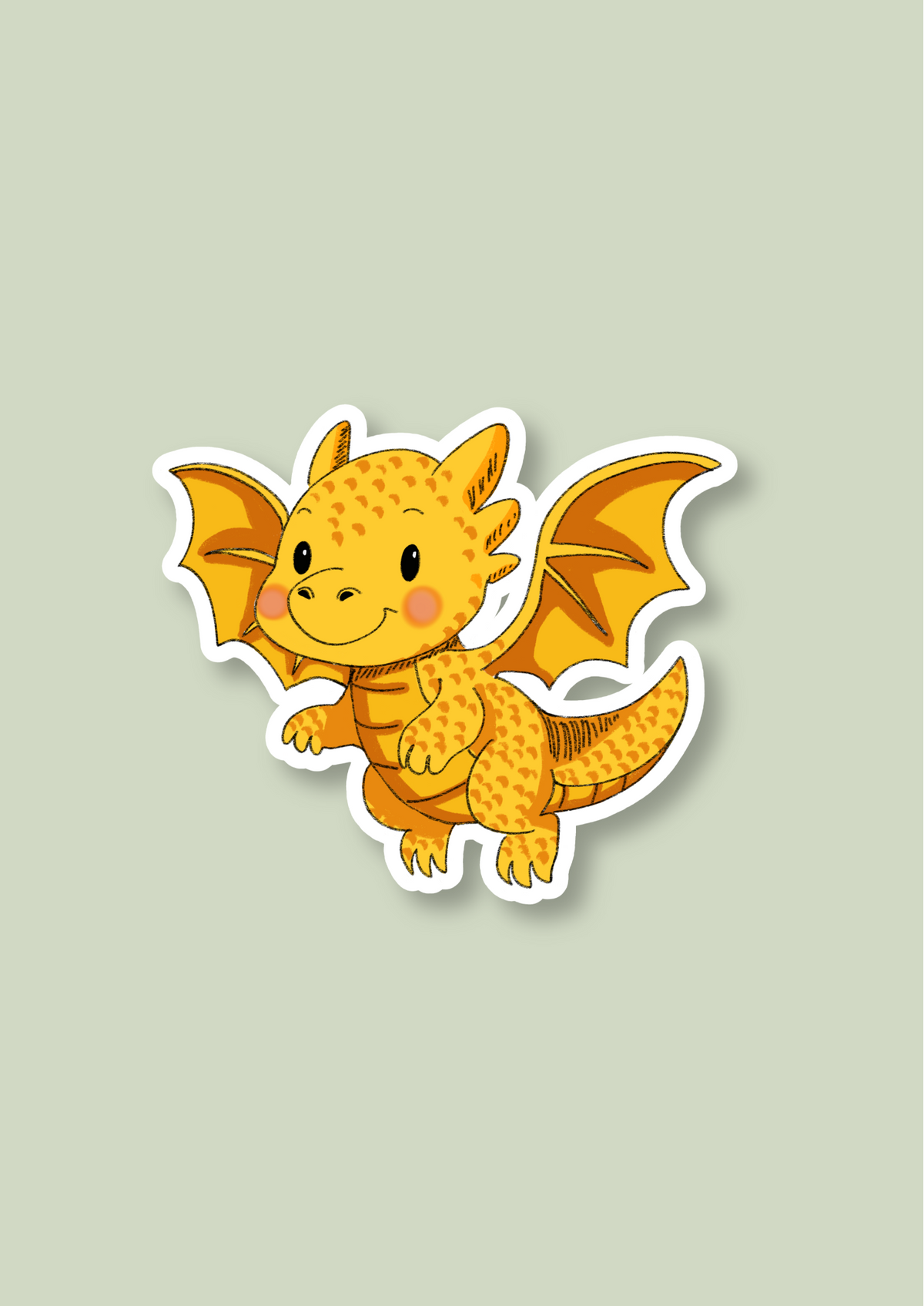 Dragon Sticker - Gold - 095