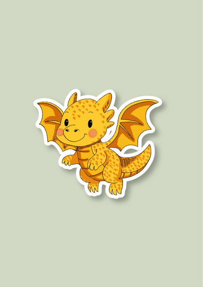 Dragon Sticker - Gold - 095