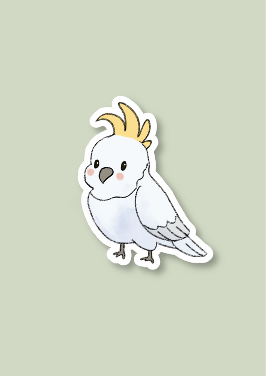 Cockatoo Sticker - White - 088