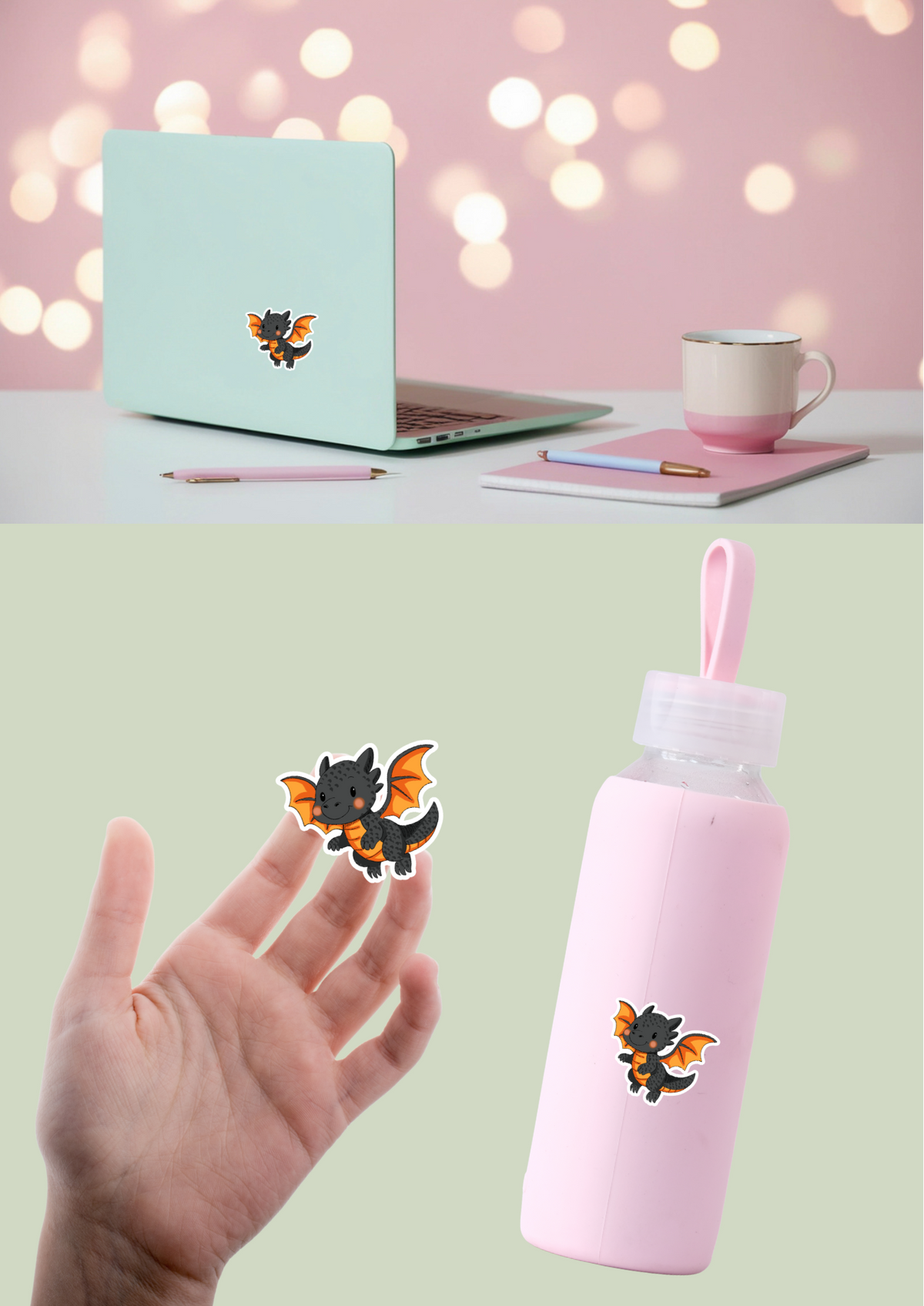 Dragon Sticker - Black - 096