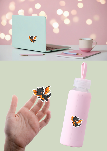Dragon Sticker - Black - 096