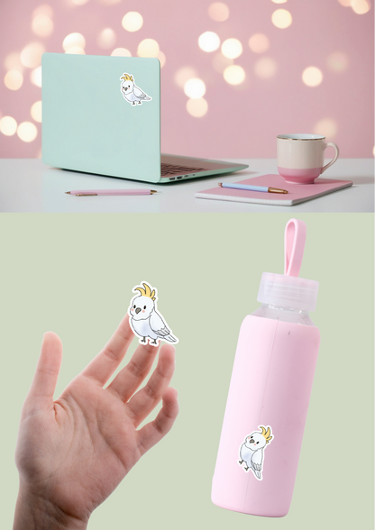 Cockatoo Sticker - White - 088
