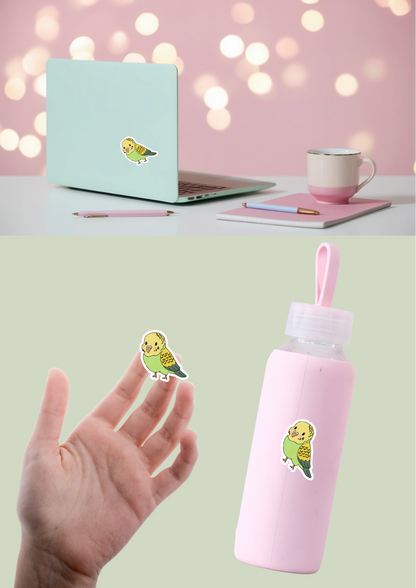Budgie Sticker - Green - 090
