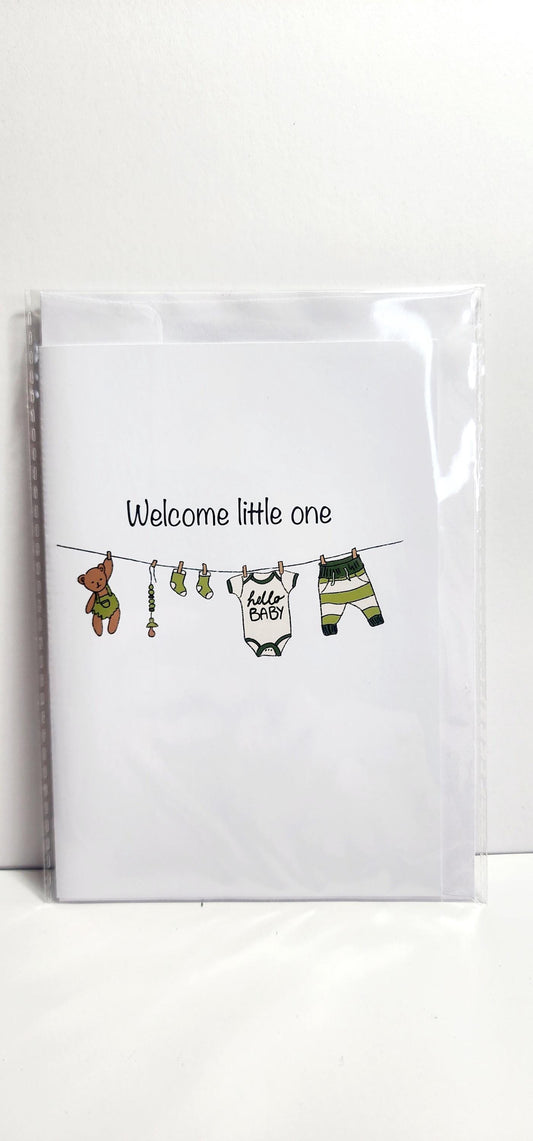 Greeting Card | Welcome Baby Green