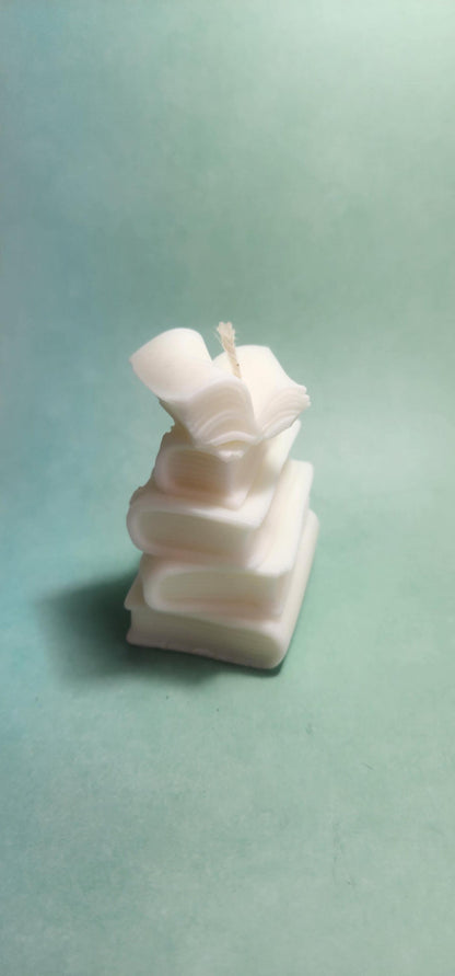 Book Stack Pillar Candle
