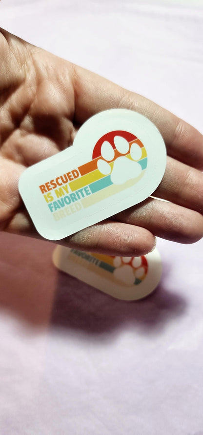 Rescued Sticker | Retro Rainbow