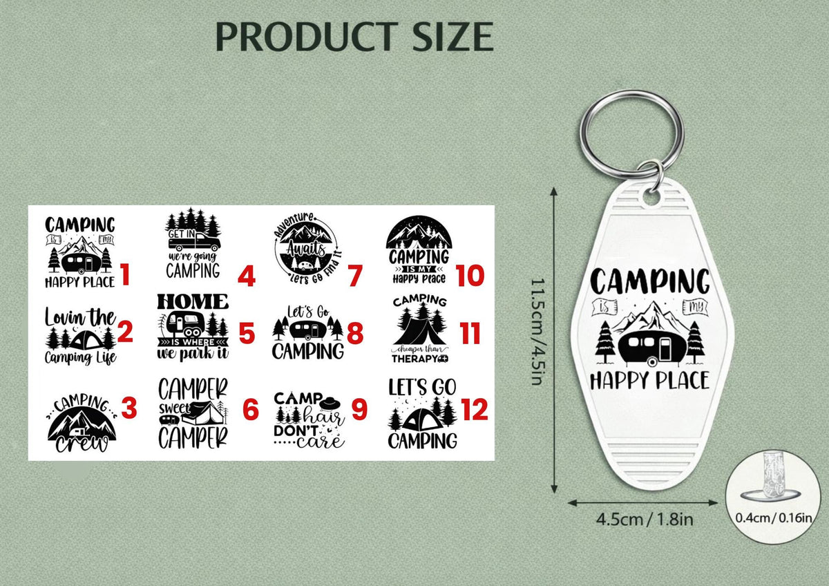 Camping | White Motel Keychain