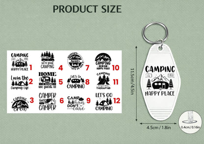 Camping | White Motel Keychain