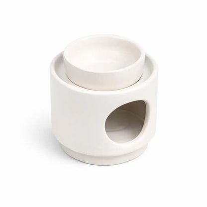 Tealight Burner - White Two-Piece Ceramic