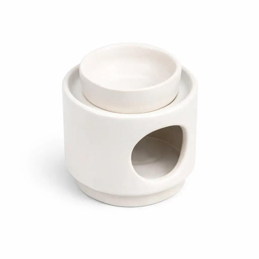 Tealight Burner - White Two-Piece Ceramic