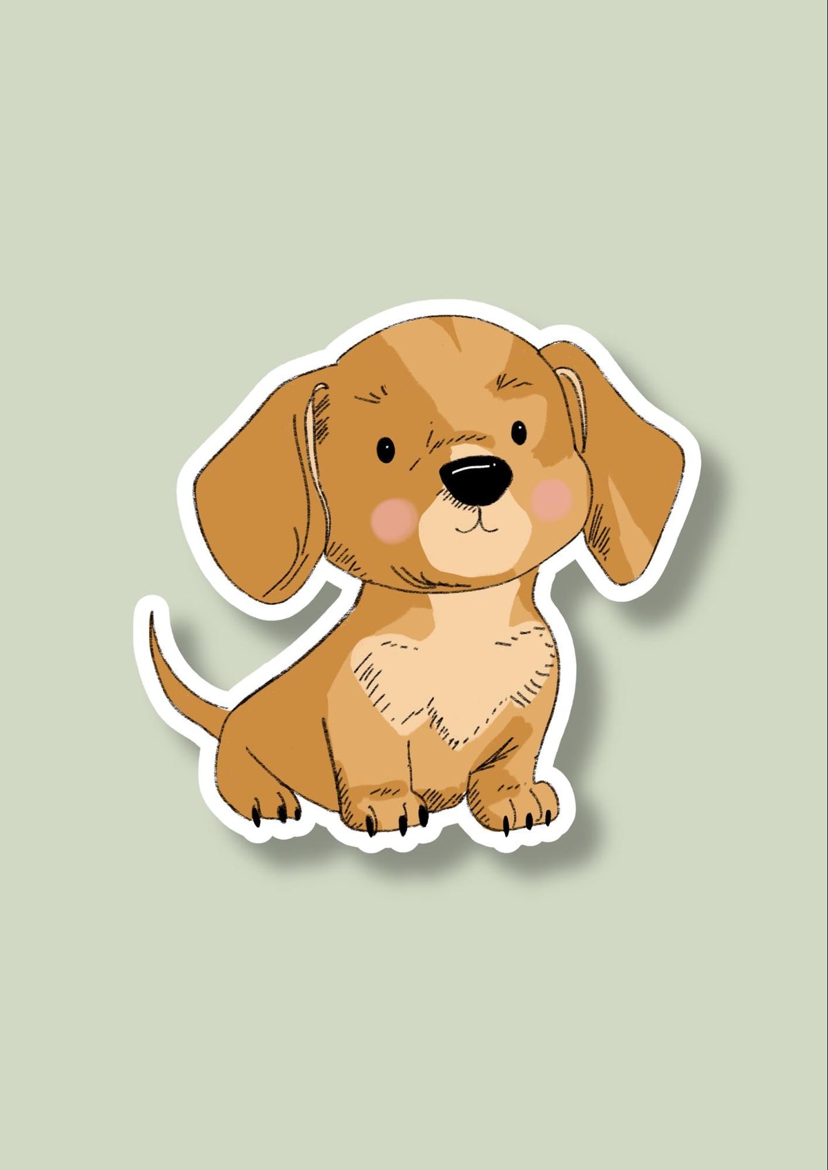 Pet Sticker – 012 Dachshund Cream