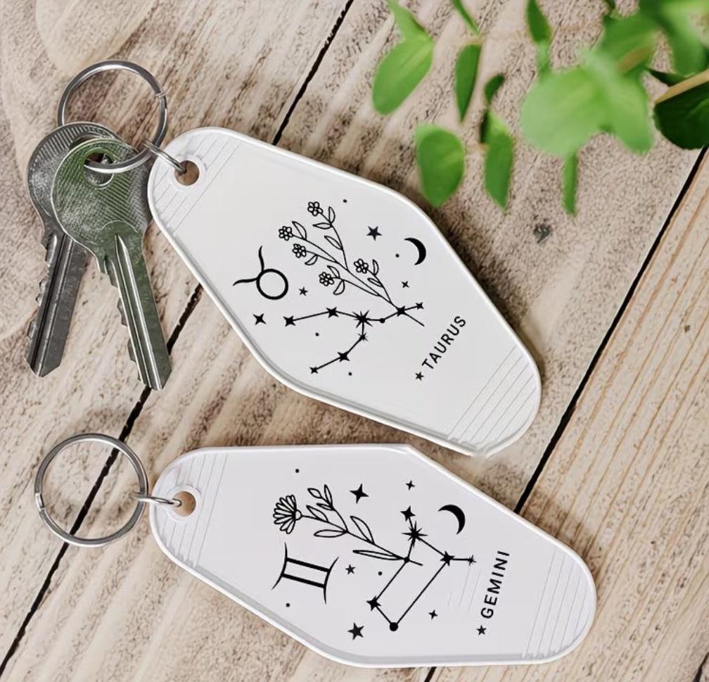 Zodiac | White Motel Keychain
