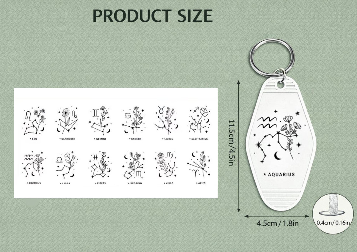 Zodiac | White Motel Keychain
