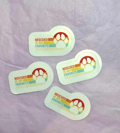 Rescued Sticker | Retro Rainbow