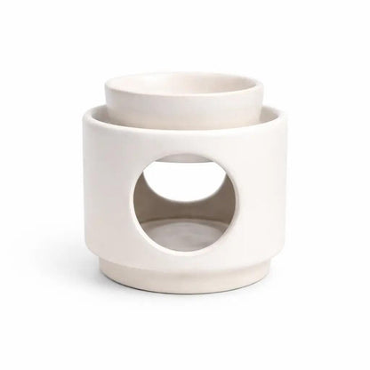 Tealight Burner - White Two-Piece Ceramic