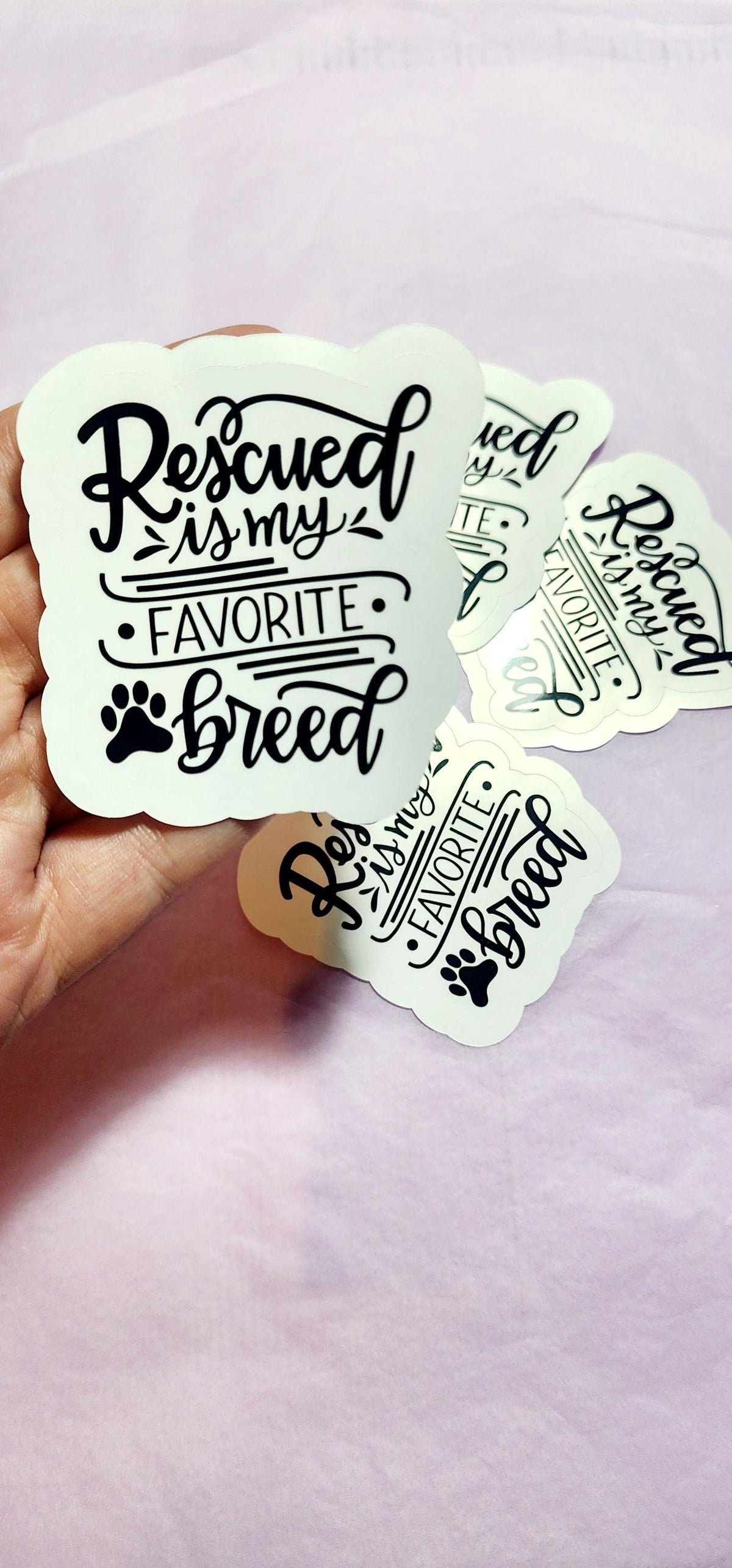 Rescued Sticker | Black Script