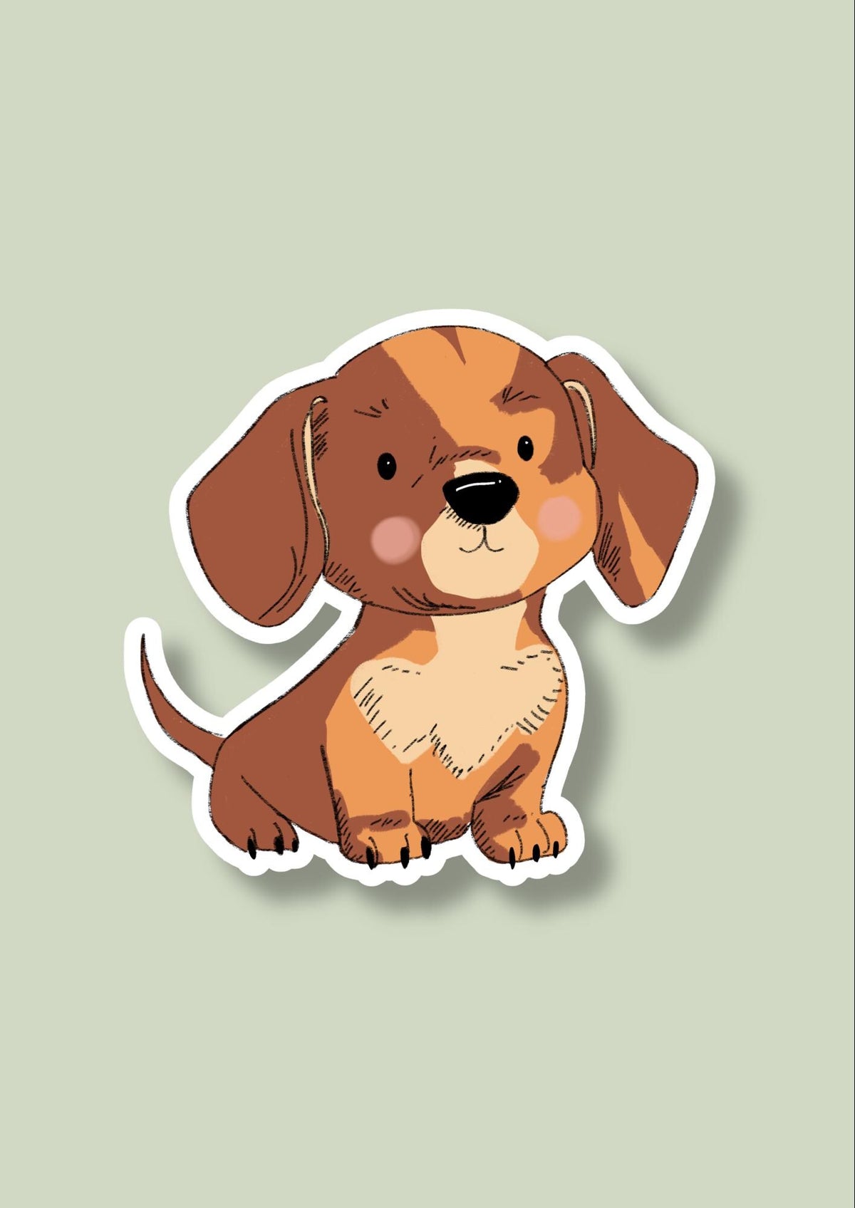 Pet Sticker – 011 Dachshund Red