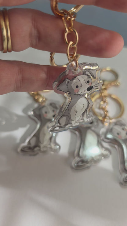 Greyhound Keychain - Grey - 071