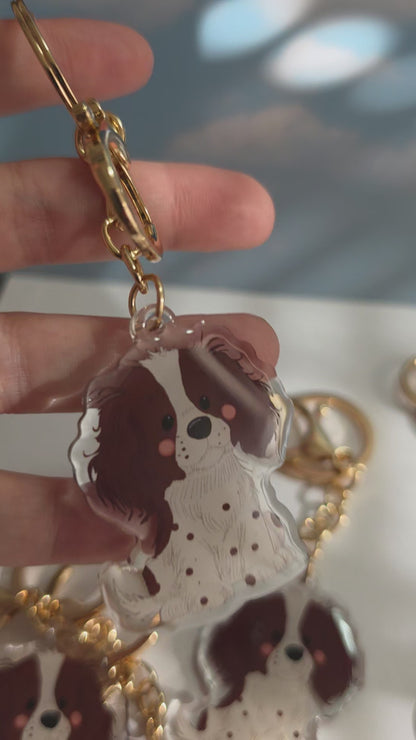 Springer Spaniel Keychain - Brown and White - 061