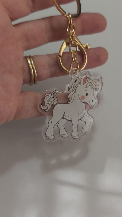 Horse Keychain - White - 101