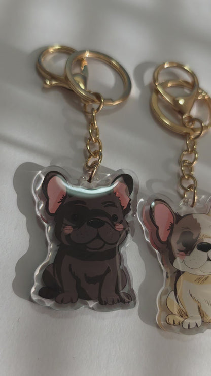 French Bulldog Keychain - Black - 045