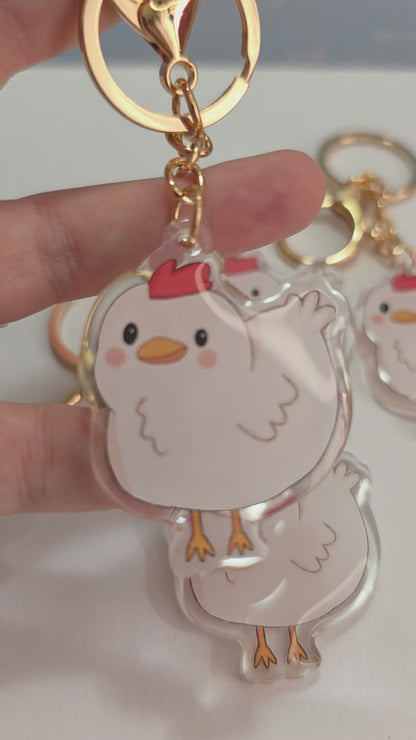 Chicken Keychain - White - 094