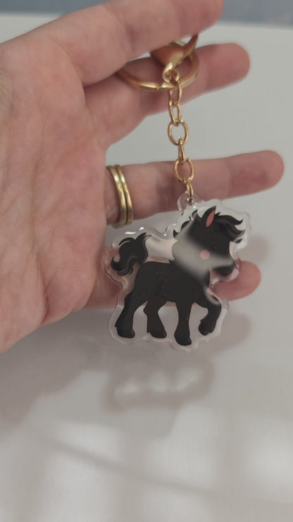 Horse Keychain - Black - 102