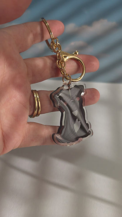Pet Keychain 001 - Tuxedo - Staffordshire Bull Terrier