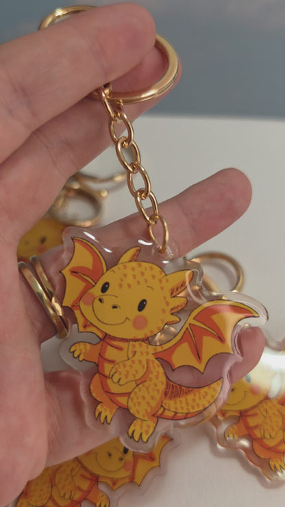 Dragon Keychain - Gold - 095