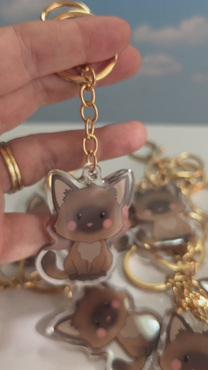 Cat Keychain - Siamese - 079