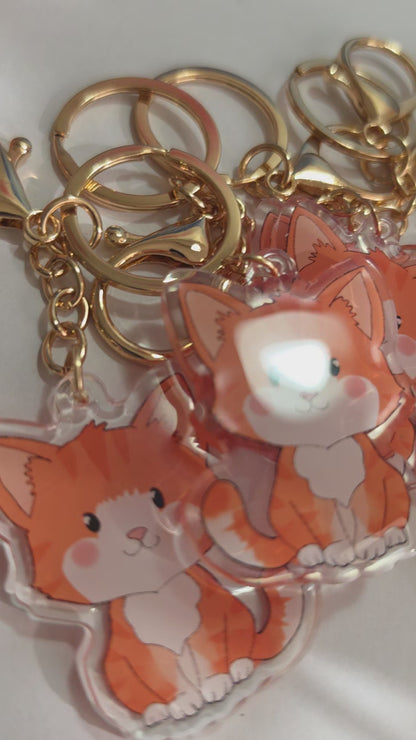 Cat Keychain - Orange Blaze - 084