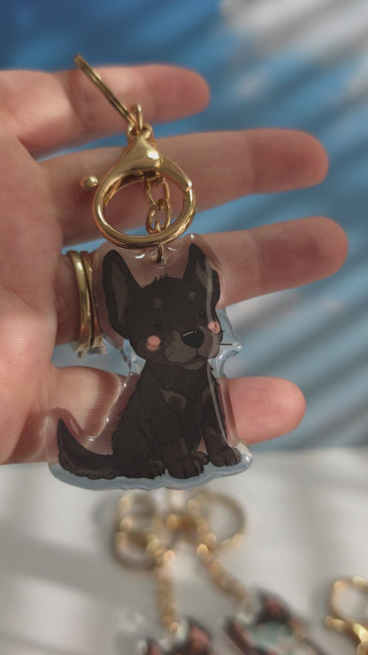 Kelpie Keychain - Black - 025