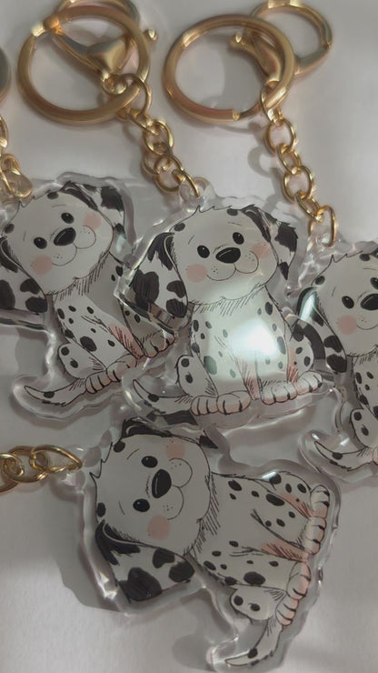 Dalmatian Keychain - Black and White - 066