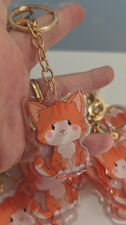 Cat Keychain - Orange Blaze - 084