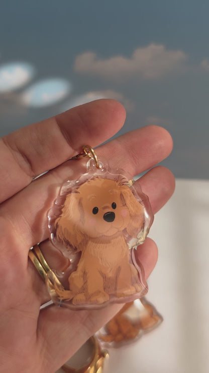 Spaniel Keychain - Gold - 063