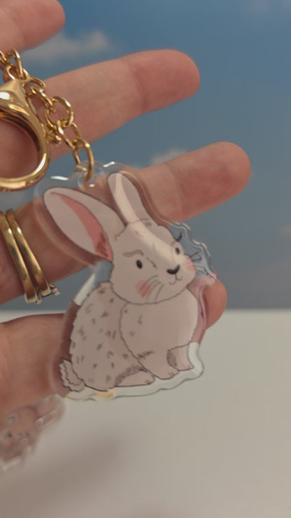 Rabbit Keychain - White - 107