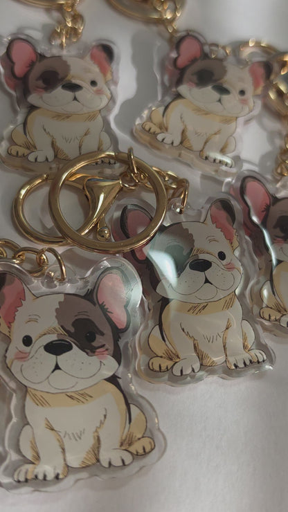 French Bulldog Keychain - Cream - 046
