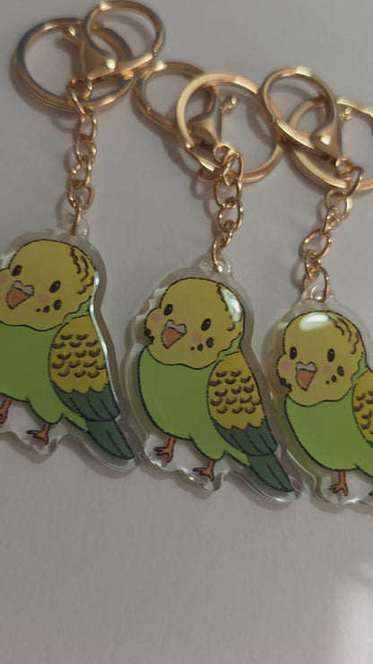 Budgie Keychain - Green - 090
