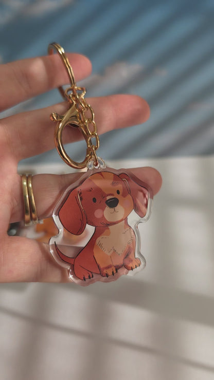 Dachshund Keychain - Red - 011