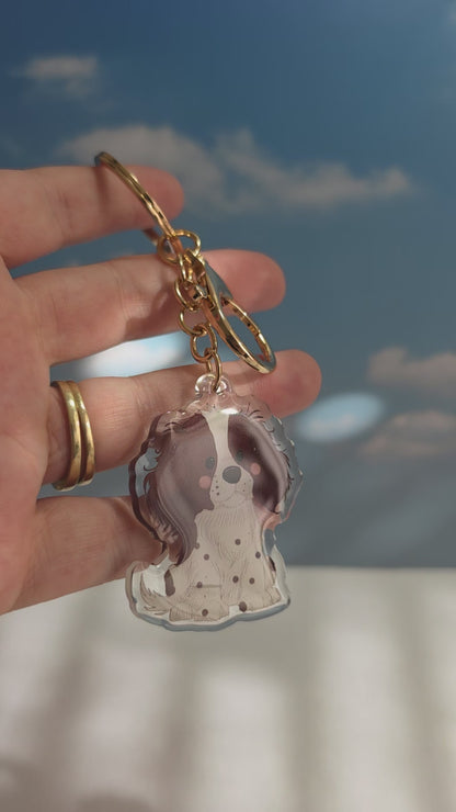 Springer Spaniel Keychain - Brown and White - 061